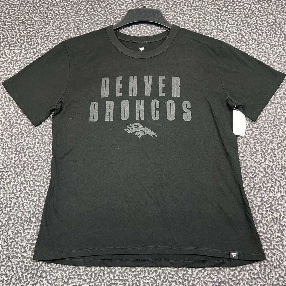 Denver Broncos NFL Shirt Women Medium Black Fanatics Short Sleeve Cotton New M